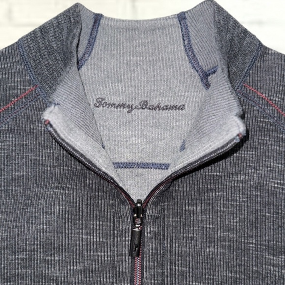 🌴 Tommy Bahama Men’s Quarter Zip Pullover – Dark Heather Gray Size XL|Fall Layer - Picture 9 of 13